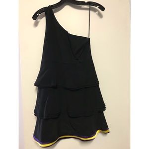 Alice and Olivia Black One-Shoulder Dress Size S